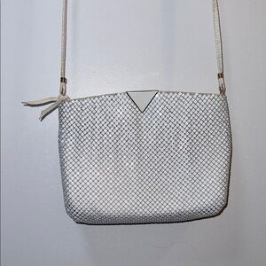 Vintage Bueno White and Black Mesh Crossbody Bag